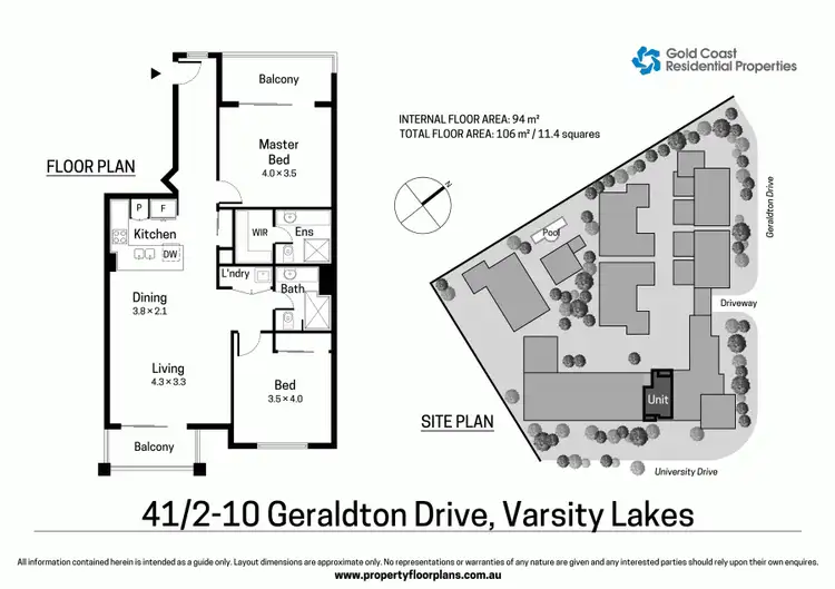 Floorplan of Homely unit listing, 41/2-10 Geraldton Drive, Varsity Lakes QLD 4227