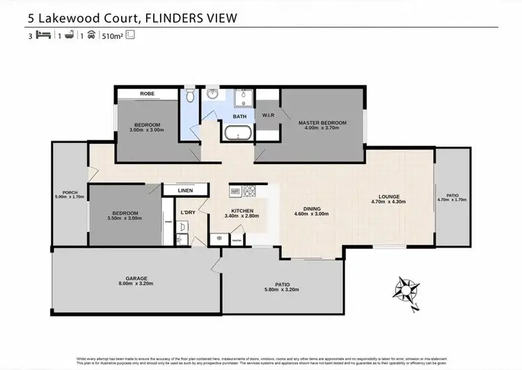 Floorplan of Homely house listing, 5 Lakewood Court, Flinders View QLD 4305