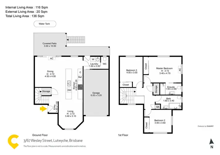 Floorplan of Homely townhouse listing, 3/67 Wesley Street, Lutwyche QLD 4030