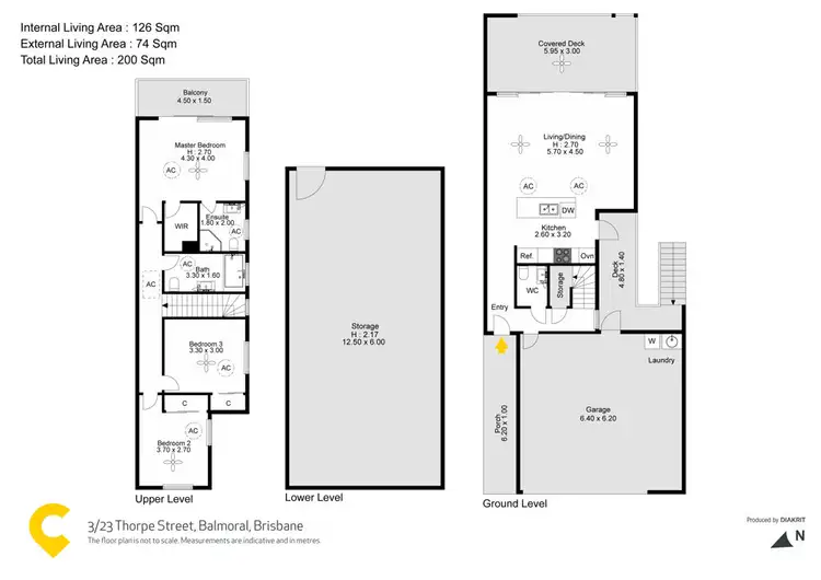 Floorplan of Homely townhouse listing, 3/23 Thorpe Street, Balmoral QLD 4171