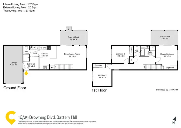Floorplan of Homely townhouse listing, 16/29 Browning Boulevard, Battery Hill QLD 4551