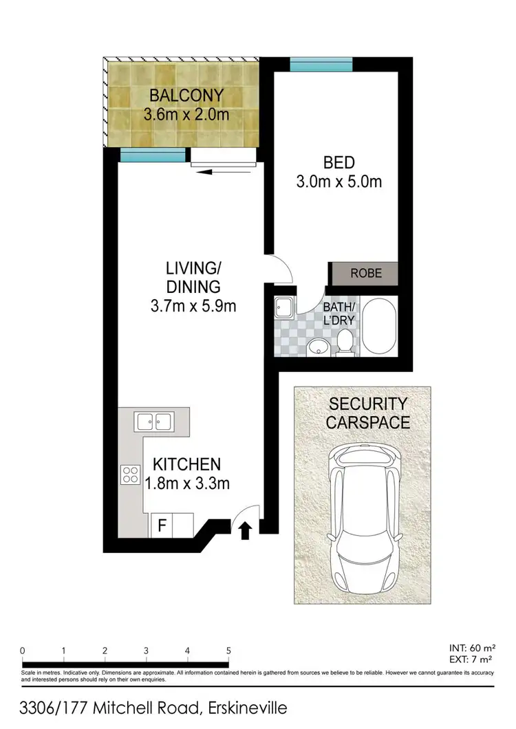 Floorplan of Homely unit listing, 3306/177-219 Mitchell Road, Erskineville NSW 2043