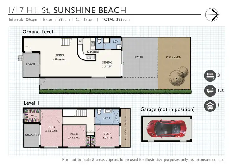 Floorplan of Homely unit listing, 1/17 Hill Street, Sunshine Beach QLD 4567