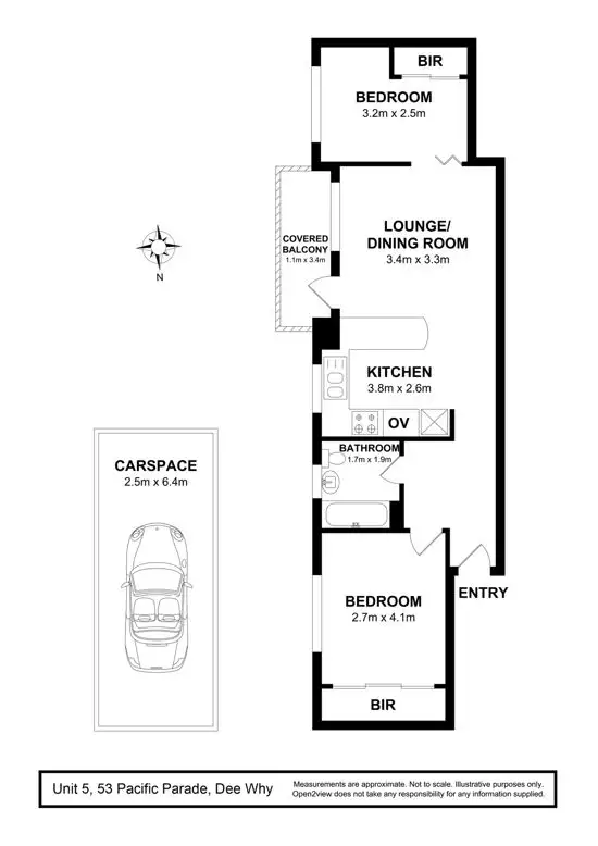 Floorplan of Homely unit listing, 5/53 Pacific Parade, Dee Why NSW 2099