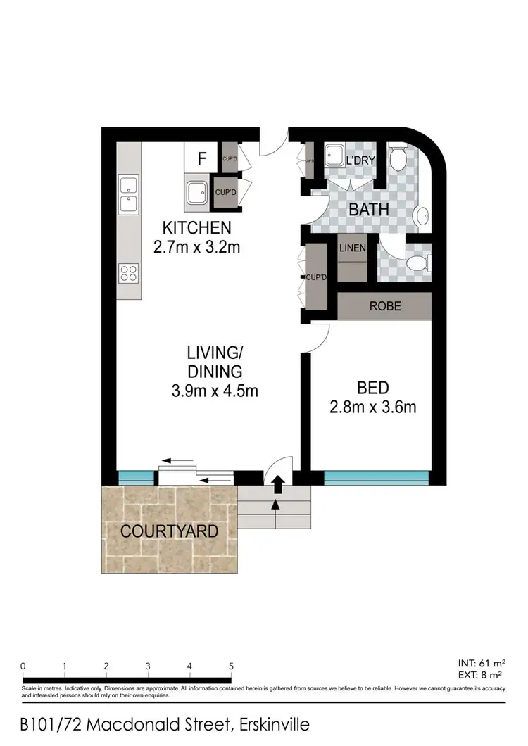 Floorplan of Homely unit listing, B101/72 MacDonald Street, Erskineville NSW 2043
