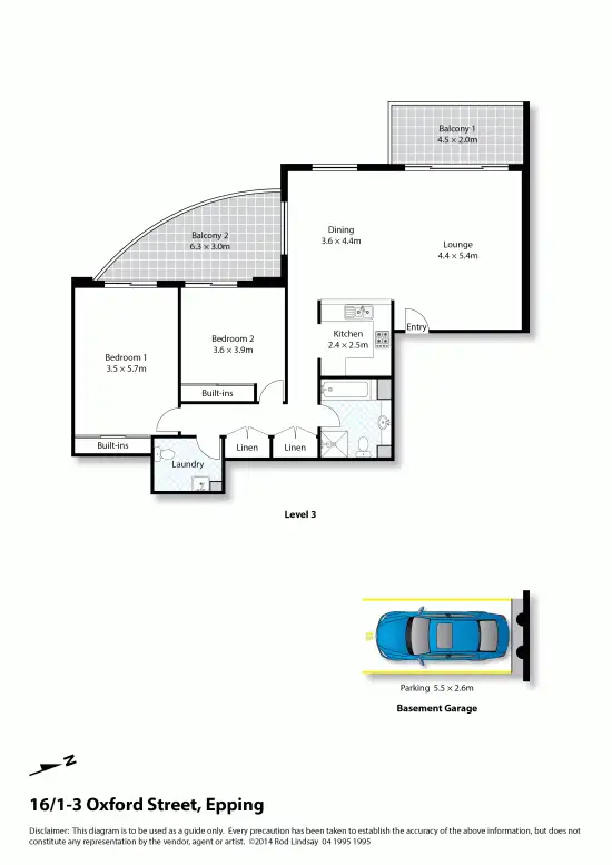 Floorplan of Homely apartment listing, 16/1-3 Oxford Street, Epping NSW 2121