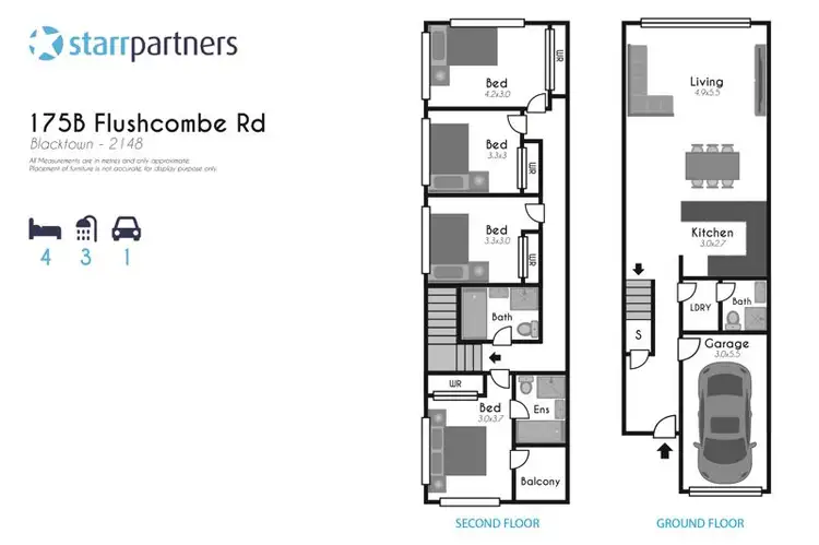 Floorplan of Homely townhouse listing, 175B Flushcombe Road, Blacktown NSW 2148