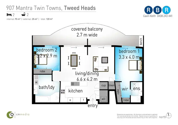 Floorplan of Homely unit listing, 907/2-4 Stuart Street, Tweed Heads NSW 2485