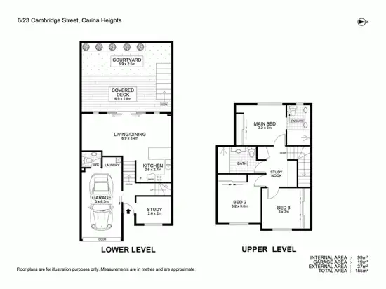 Floorplan of Homely townhouse listing, 23 Cambridge Street, Carina Heights QLD 4152