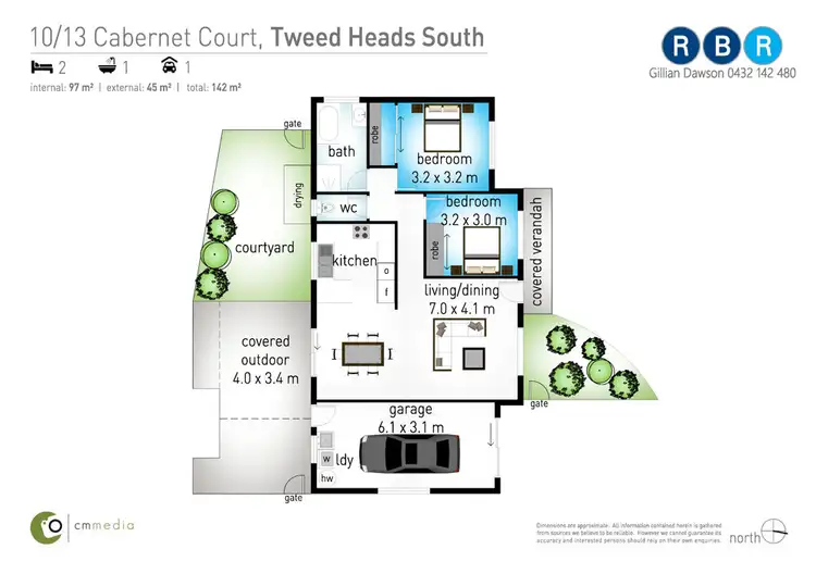 Floorplan of Homely unit listing, 10/13 Cabernet Court, Tweed Heads South NSW 2486