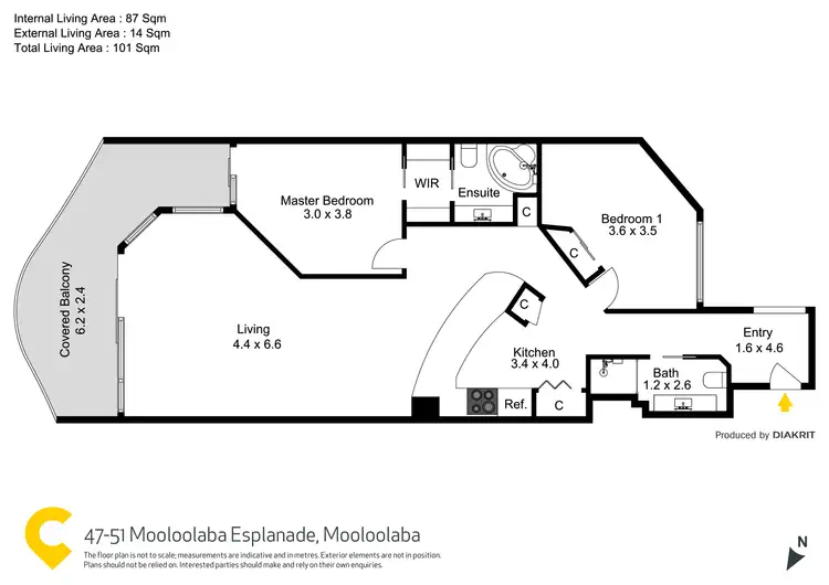 Floorplan of Homely unit listing, 604/47-51 Mooloolaba Esplanade, Mooloolaba QLD 4557