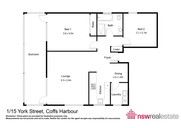 Floorplan of Homely unit listing, 1/15 York Street, Coffs Harbour NSW 2450