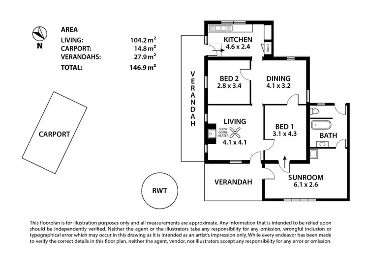 Floorplan of Homely house listing, 13 Cleggett Road, Littlehampton SA 5250