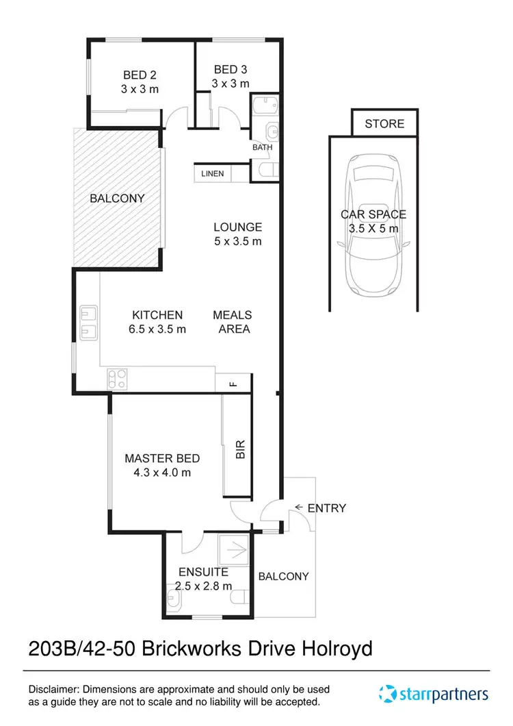 Floorplan of Homely apartment listing, 203B/.42-50 Brickworks Drive, Holroyd NSW 2142