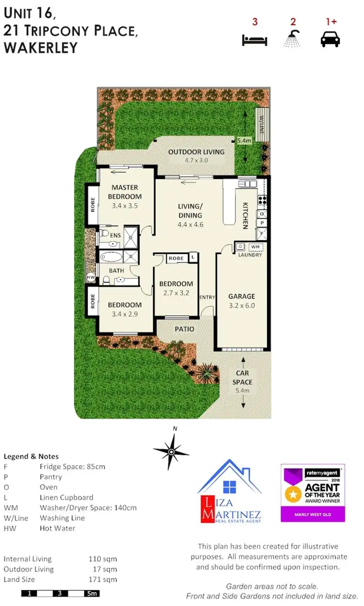 Floorplan of Homely villa listing, 16/21 Tripcony Place, Wakerley QLD 4154
