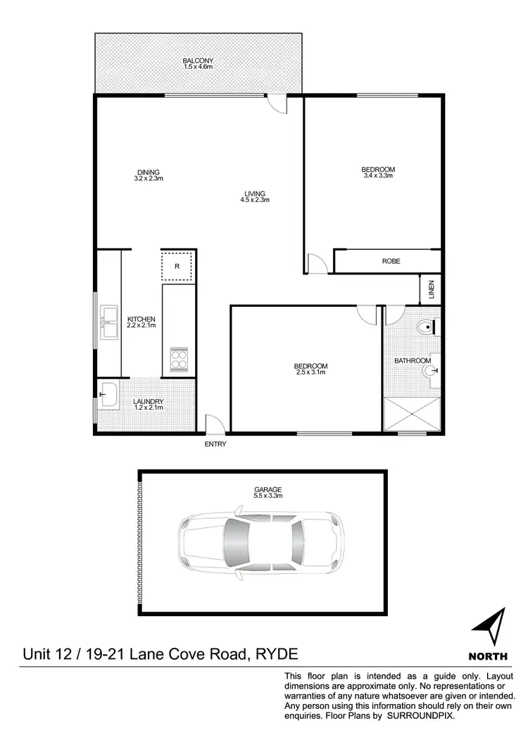 Floorplan of Homely unit listing, 12/19-21 Lane Cove Road, Ryde NSW 2112