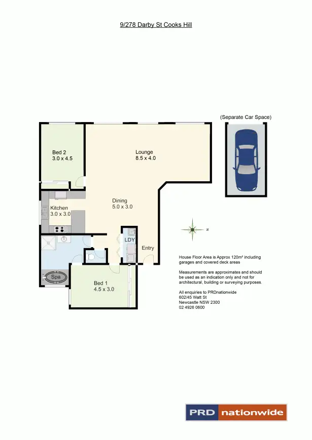 Floorplan of Homely unit listing, 9/278 Darby Street, Cooks Hill NSW 2300