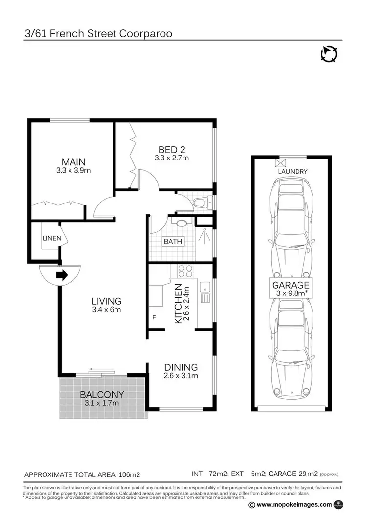 Floorplan of Homely unit listing, 3/61 French St, Coorparoo QLD 4151