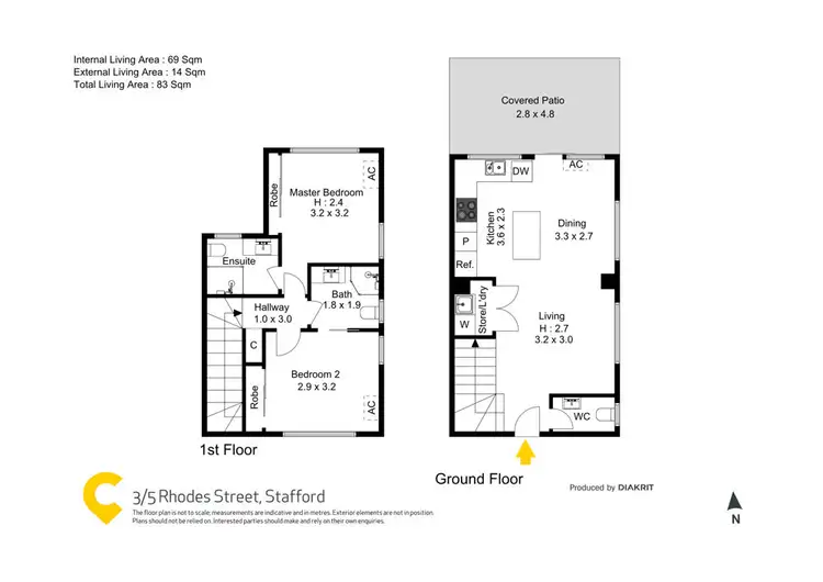 Floorplan of Homely unit listing, 3/5 Rhodes Street, Stafford QLD 4053