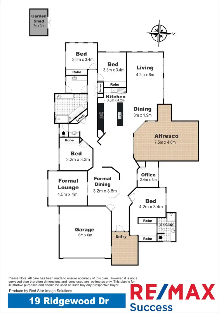 Floorplan of Homely house listing, 19 Ridgewood Drive, Kearneys Spring QLD 4350