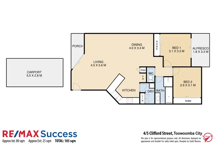 Floorplan of Homely unit listing, 4/5 Clifford Street, Toowoomba City QLD 4350