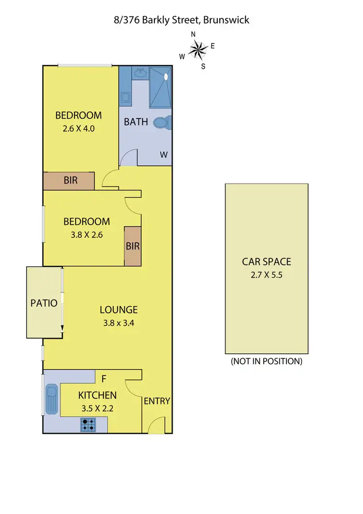 Floorplan of Homely apartment listing, 8/376 Barkly Street, Brunswick VIC 3056