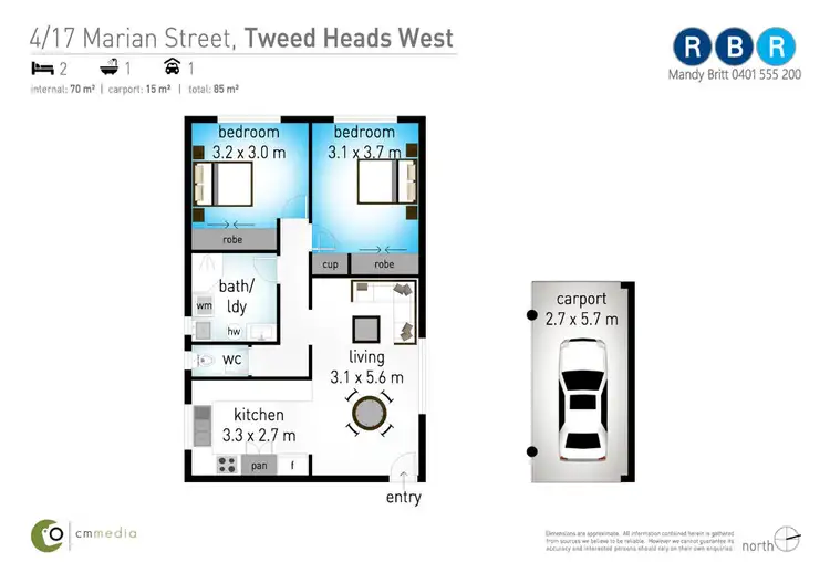 Floorplan of Homely unit listing, 4/17 Marian Street, Tweed Heads West NSW 2485