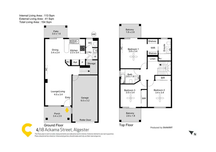 Floorplan of Homely townhouse listing, 4/18 Ackama Street, Algester QLD 4115