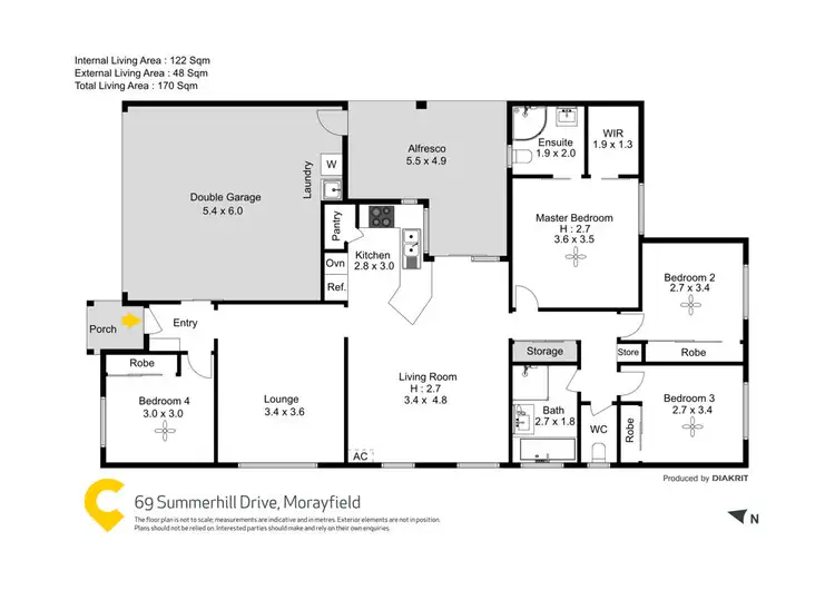 Floorplan of Homely house listing, 69 Summerhill Drive, Morayfield QLD 4506