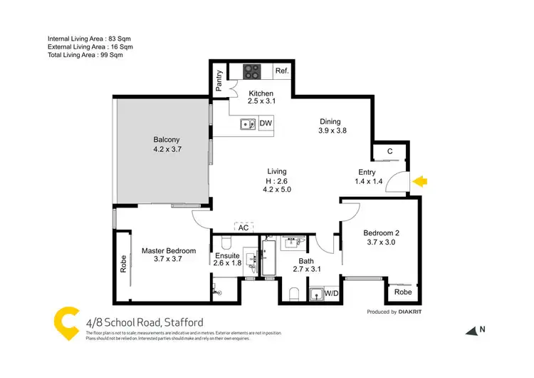 Floorplan of Homely unit listing, 4/8 School Road, Stafford QLD 4053