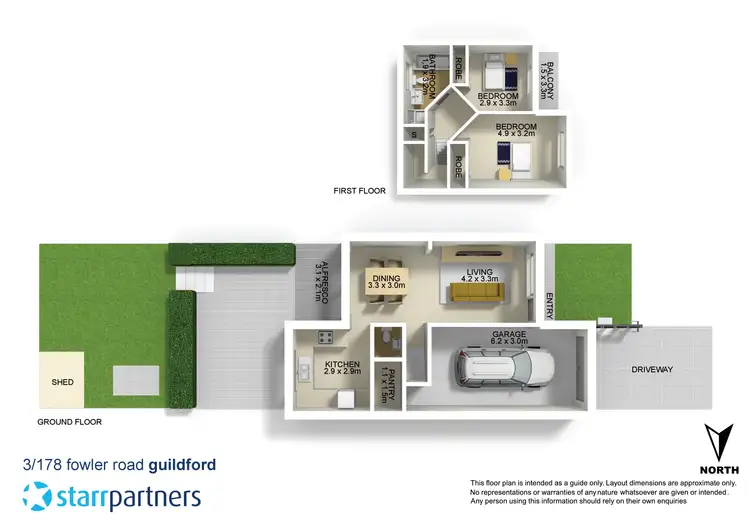 Floorplan of Homely townhouse listing, 3/178-188 Fowler Road, Guildford NSW 2161