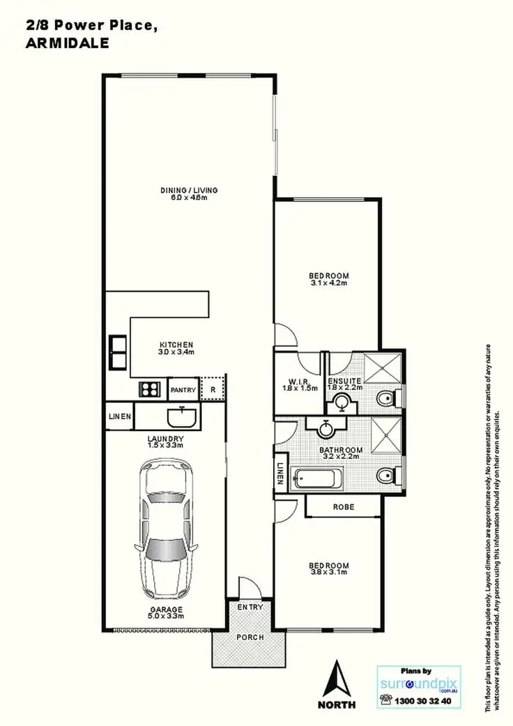 Floorplan of Homely unit listing, 2/8 Power Place, Armidale NSW 2350