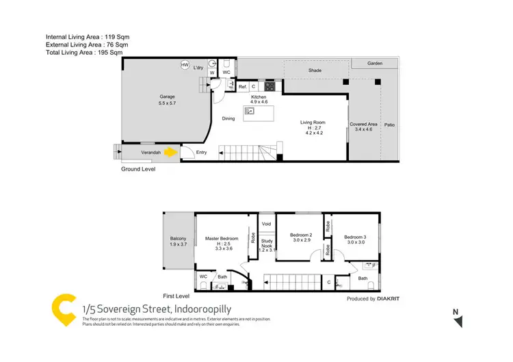 Floorplan of Homely townhouse listing, 1/5 Sovereign Street, Indooroopilly QLD 4068