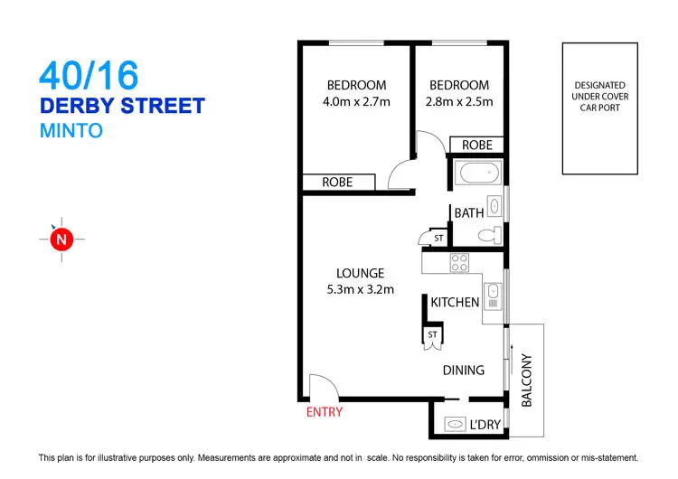 Floorplan of Homely unit listing, 40/16 Derby Street, Minto NSW 2566
