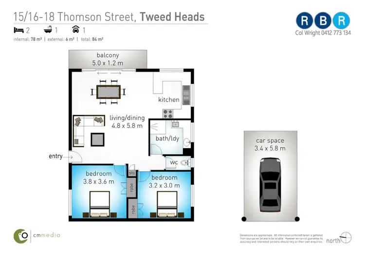 Floorplan of Homely unit listing, 15/18 Thomson Street, Tweed Heads NSW 2485