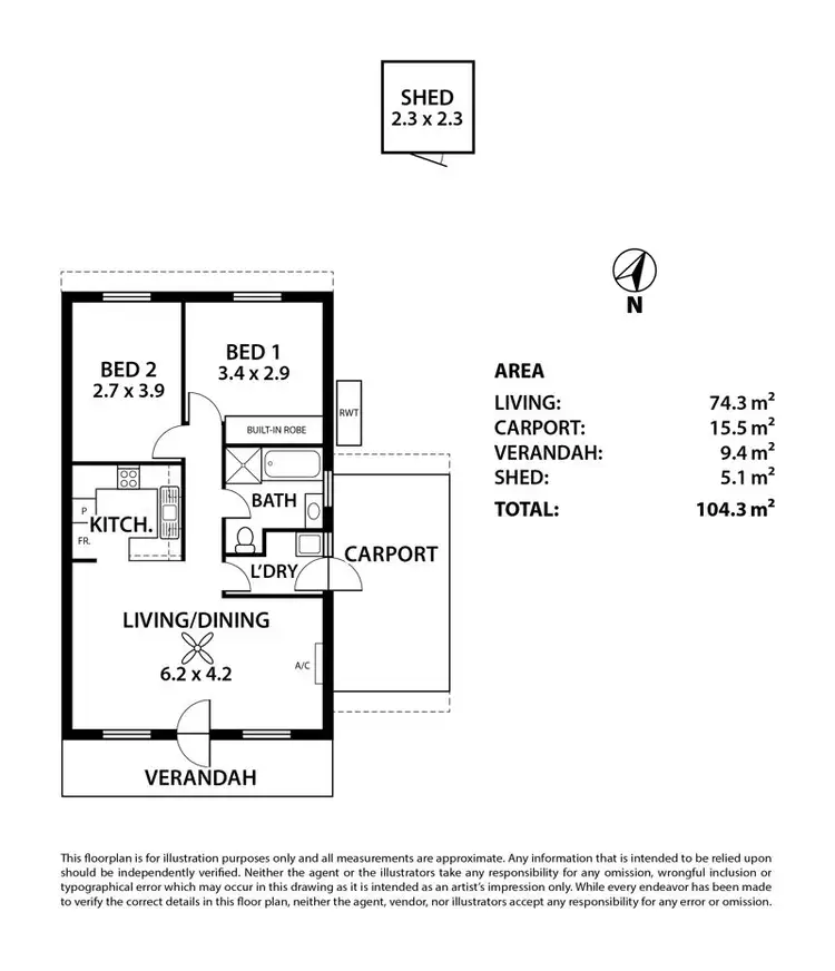 Floorplan of Homely unit listing, 12/6 Cameron Road, Mount Barker SA 5251