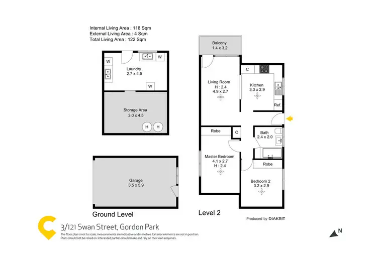 Floorplan of Homely unit listing, 3/121 Swan Street, Gordon Park QLD 4031