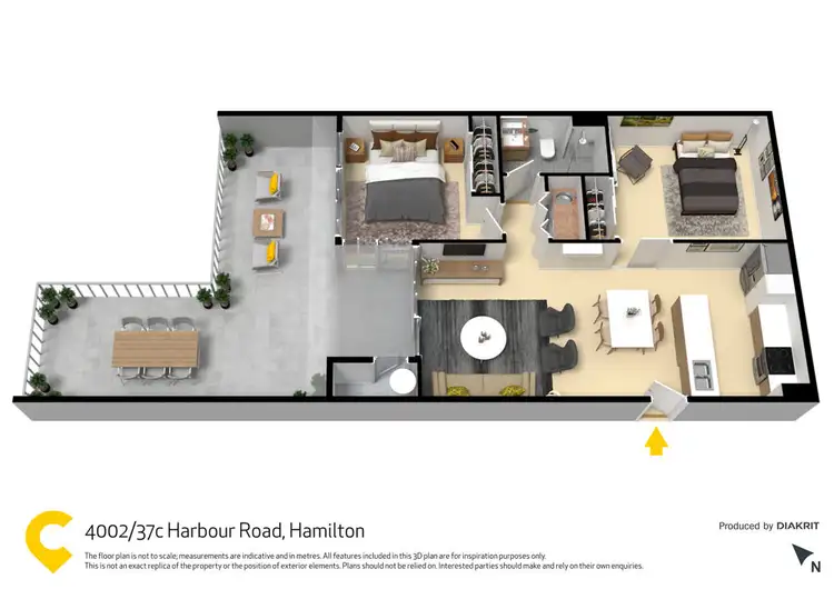 Floorplan of Homely unit listing, 4002/37c Harbour Road, Hamilton QLD 4007