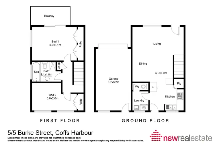 Floorplan of Homely townhouse listing, 5/5 Burke Street, Coffs Harbour NSW 2450