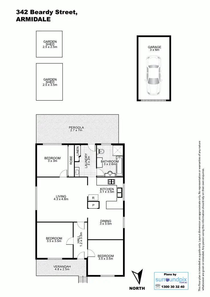 Floorplan of Homely house listing, 342 Beardy Street, Armidale NSW 2350