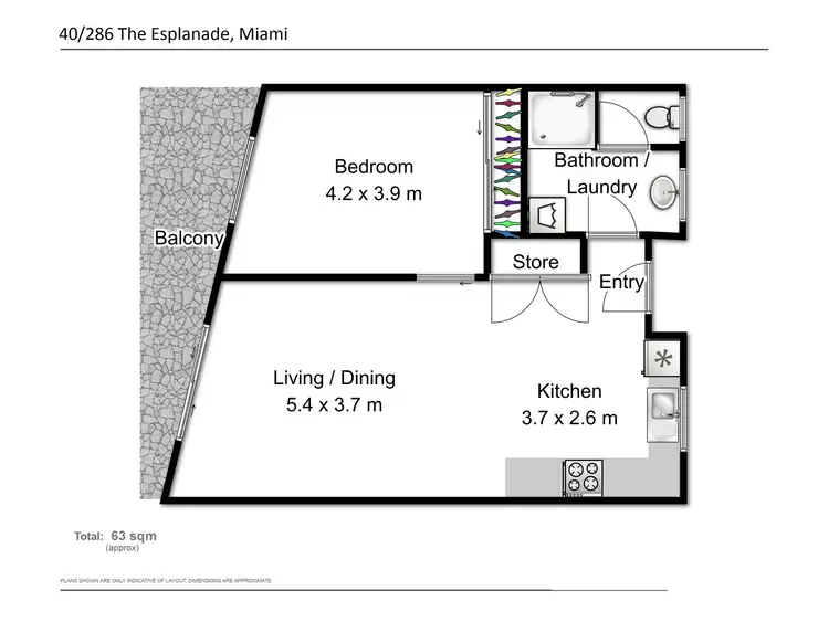 Floorplan of Homely unit listing, 40/286 The Esplanade, Miami QLD 4220