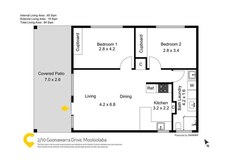 Floorplan of Homely unit listing, 2/10 Goonawarra Drive, Mooloolaba QLD 4557