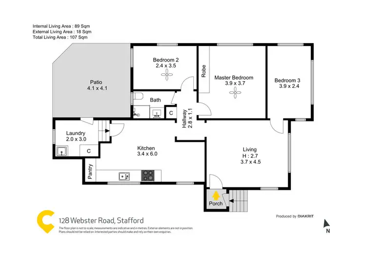 Floorplan of Homely house listing, 128 Webster Road, Stafford QLD 4053