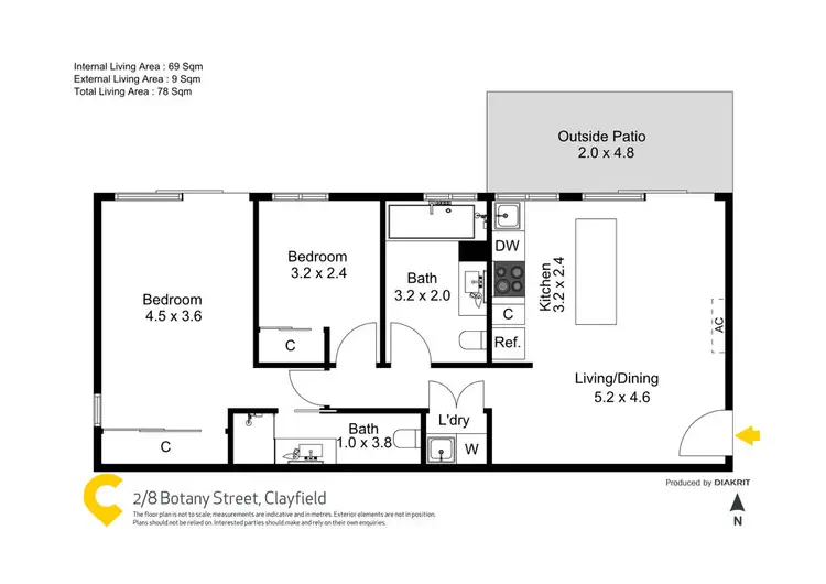Floorplan of Homely apartment listing, 2/8 Botany Street, Clayfield QLD 4011