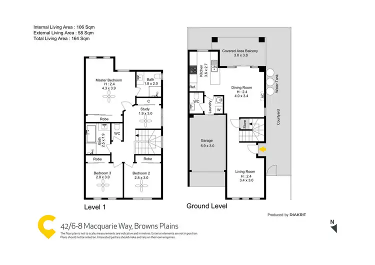 Floorplan of Homely townhouse listing, 42/6-8 Macquarie Way, Browns Plains QLD 4118