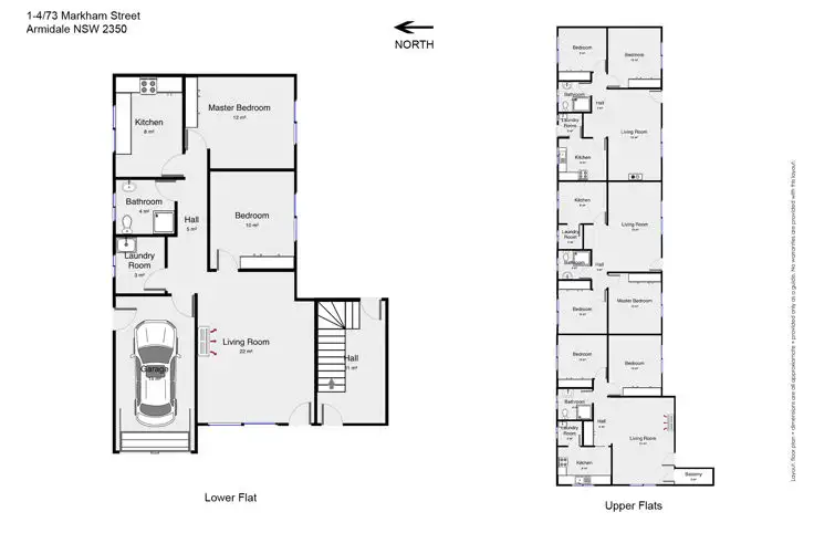 Floorplan of Homely semi-detached listing, 73 Markham Street, Armidale NSW 2350
