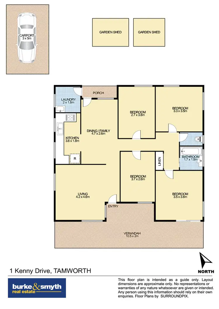 Floorplan of Homely house listing, 1 Kenny Drive, Tamworth NSW 2340