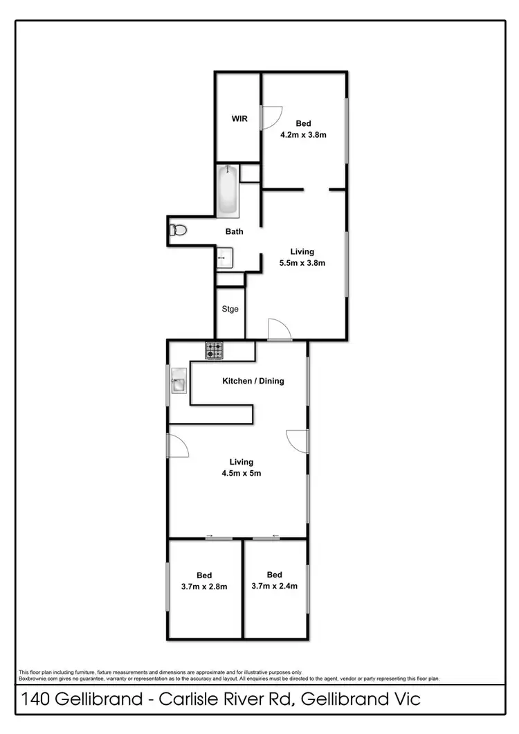Floorplan of Homely rural property listing, 140 Gellibrand-Carlisle River Road, Gellibrand VIC 3239