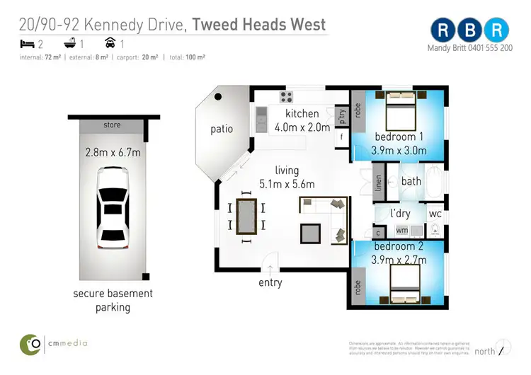 Floorplan of Homely unit listing, 20/90-92 Kennedy Drive, Tweed Heads West NSW 2485
