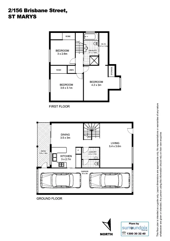Floorplan of Homely townhouse listing, 2/156 Brisbane Street, St Marys NSW 2760